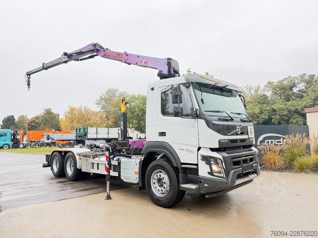Autolaadkraan VOLVO FMX 460 6x4 liftachse Abrollkipper KRAN 13m FUNK