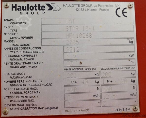 Telescopisch platform Haulotte Star 10