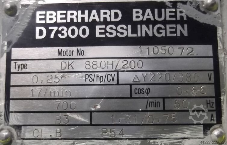 Getriebemotor 0,18 kW 17 U/min Bauer DK880H/200
