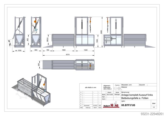 Instalație pentru asomarea porcilor Hubert Haas H16AS