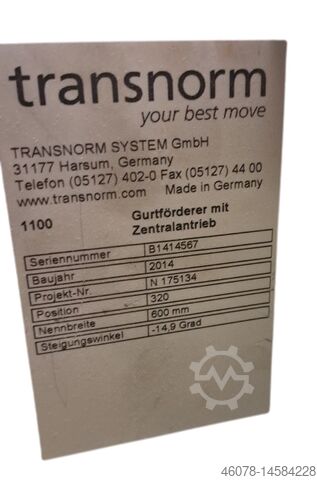 Stijgband hellingsband stijgtransporteur met bocht... Transnorm GF 7600-700-600