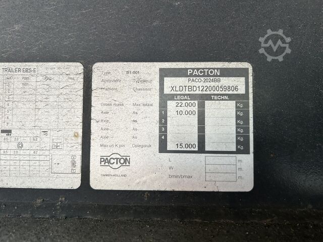 Lonas deslizantes Pacton B1-001 City / Curtainside / Loadlift / APK TUV ...