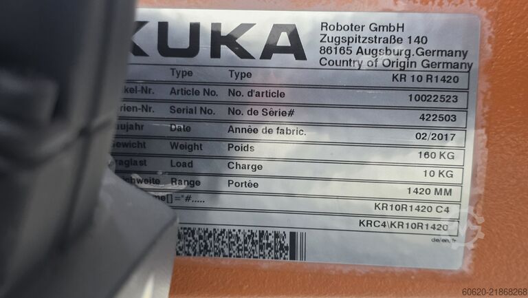 βιομηχανικό ρομπότ KUKA KR 10 R1420 + KR C4
