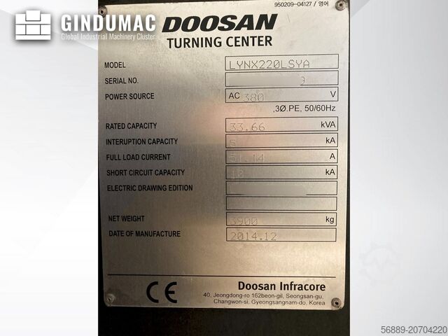 Horizontale draaimachine DOOSAN LYNX220LSYA