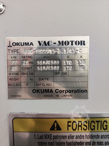 κάθετος τόρνος Okuma LVT300-M