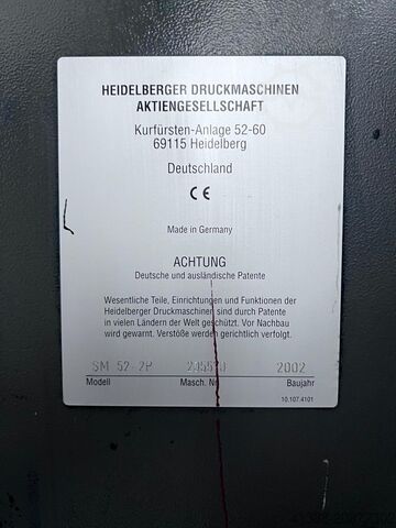 Offset printing press Heidelberg SM 52-2-P+