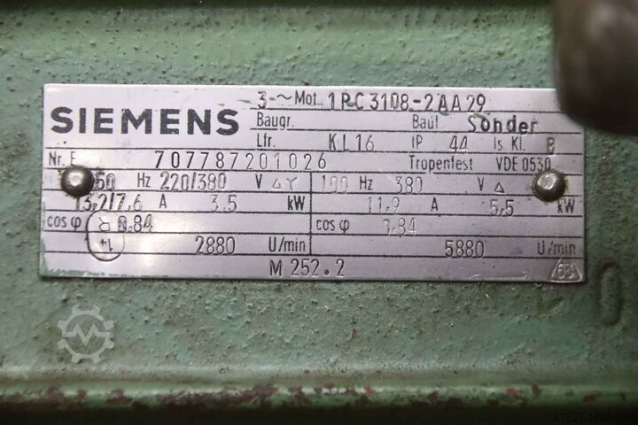 Milling motor 3.5/5.5 kW / 2880/5880 rpm with quick-release system Siemens Leuco 1PC3108-2AA29