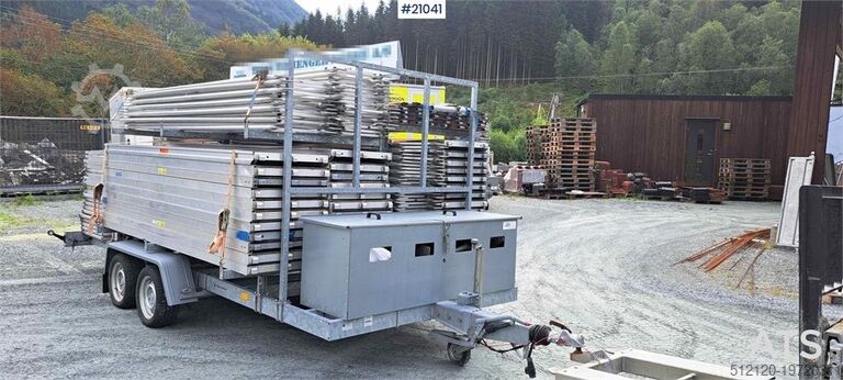 Temared állványos utánfutó 3,5 t, 364 m² állvánnyal  Temared scaffolding trailer 3.5 t w/ 364 m2 scaffo