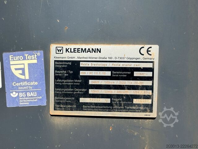 Jiný Kleemann Mobile Brechanlage K005 / MC 110 R EVO