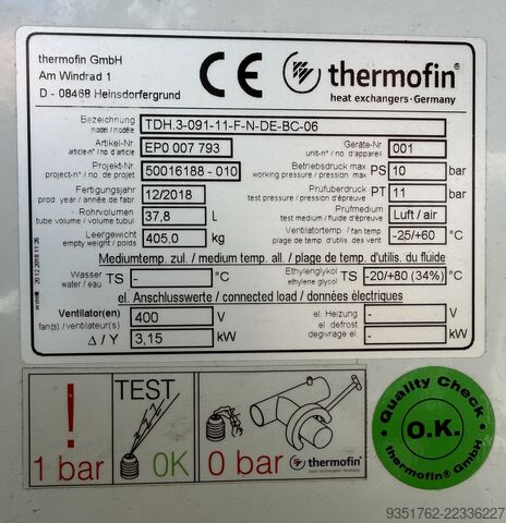 Enfriador de mesa TDH.3-091-11-F-N-DE-BC-06 Thermifin TDH.3