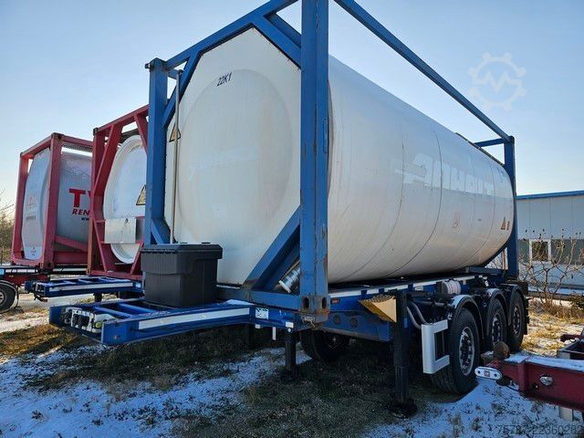 Poluprikolica cisterna SCHMITZ CARGOBULL Tankcontainer Chassis+Tankcontainer  Schwallwand