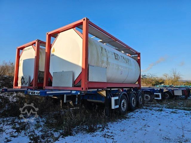 Cserélhető felépítményes félpótkocsi SCHMITZ CARGOBULL 20" Tankconatinerchassis + Tankcontainer