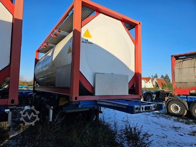 Cserélhető felépítményes félpótkocsi SCHMITZ CARGOBULL 20" Tankconatinerchassis + Tankcontainer
