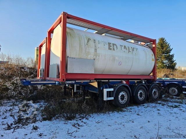 Cserélhető felépítményes félpótkocsi SCHMITZ CARGOBULL 20" Tankconatinerchassis + Tankcontainer