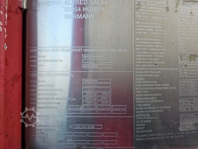 Cserélhető felépítményes félpótkocsi SCHMITZ CARGOBULL 20" Tankconatinerchassis + Tankcontainer