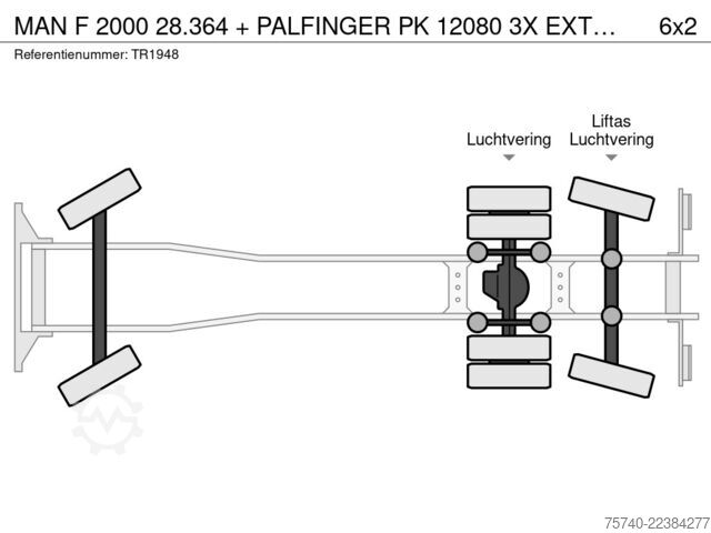 Kraanwagen MAN F 2000 28.364  + PALFINGER PK 12080   3X EXT + ...