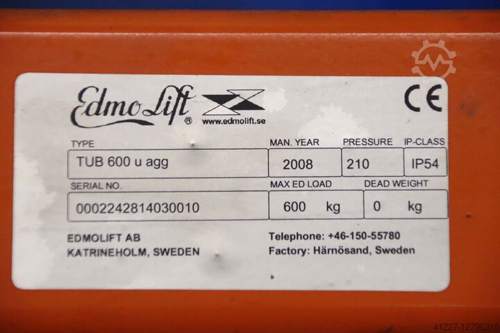 Scherenhubtisch 600 kg Edmolift TUB 600 u agg