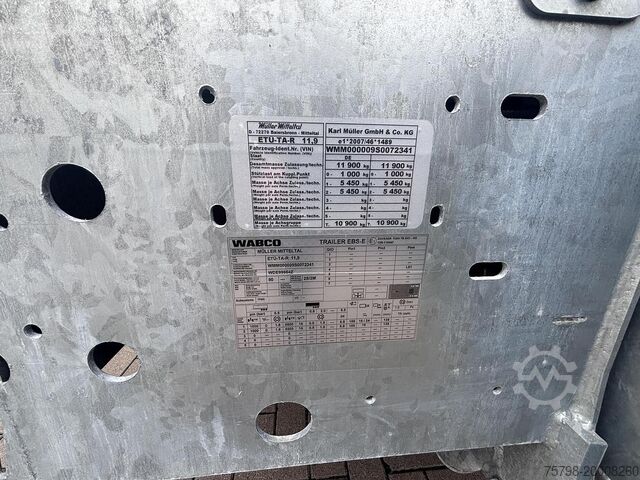 Alçak şasi römork MÜLLER-MITTELTAL Tandem Tieflader ETÜ TA R 11,9