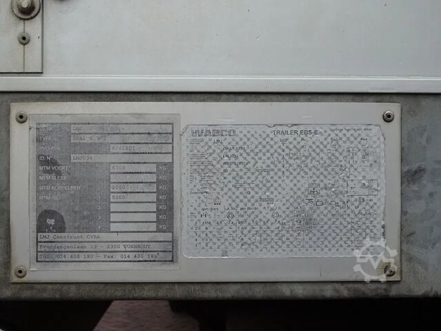 BE félpótkocsik LMJ Be Oplegger Open/ Zeil Camera Lucht Vering Load...