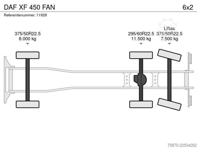 Șasiu cu cabină DAF XF 450 FAN