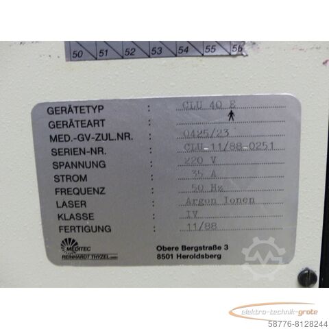 Component  Meditec Reinhardt Thyzel CLU 40 E Laser mit Bedientafel