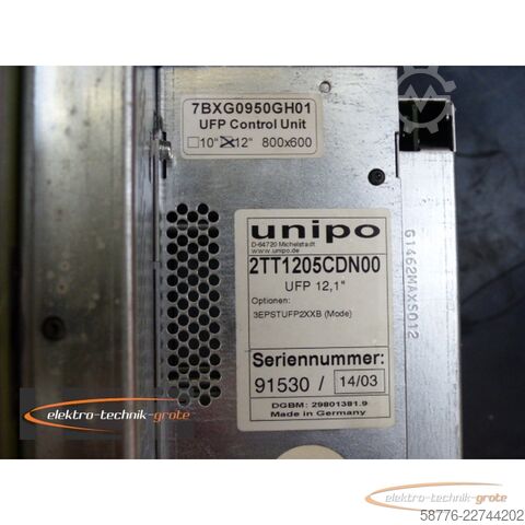 Komponent Unipo unipo 2TT1205CDN00 Monitoreinheit TFT 12.1"