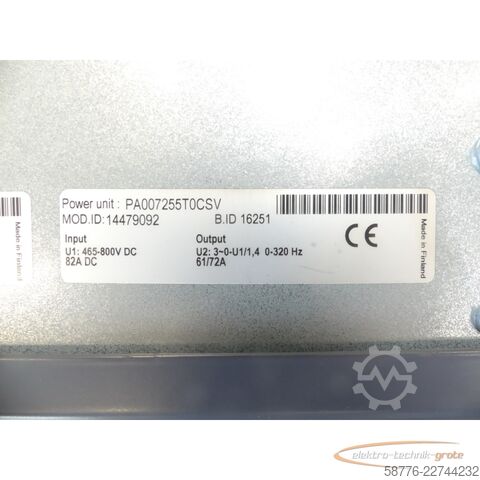 Component  Vacon NXI00725A5T0CSSA1AF000000 Frequenzumrichter SN: 14479088