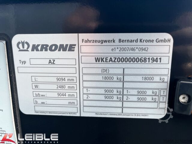 Swap chassis trailer KRONE AZ*BDF Lafette*Reifen 70-80% *kein Rost*