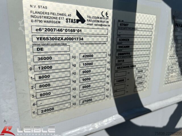 Walking floor semitrailer STAS S300ZX*Cargo Floor 11mm* 91m³ Schubboden BioStar