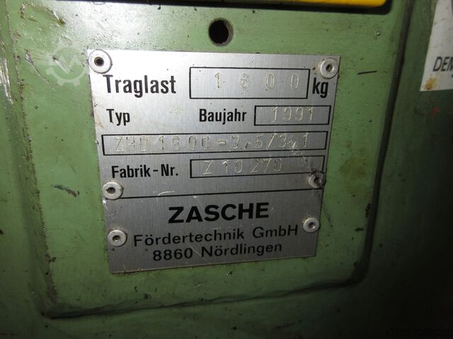 Kolona Skretanje kran Sleving kran Lanac podizača Zasche Stahl Kran Drehkran Hallenkran ZHD 1600Kg 1,6t L 3,5m Stahl Kettenzug