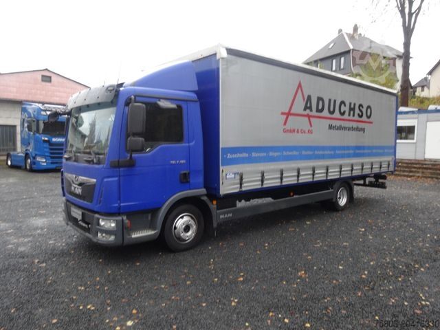 Gardinsidad skåpbil MAN 7.190 TGL 1.Hand Pritsche Plane 7,10m