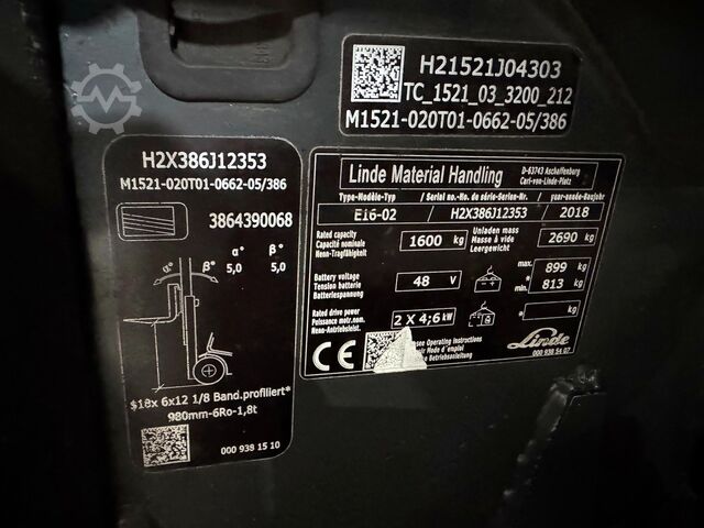 Front loader forklift Linde E 16-02 [ID: 77]