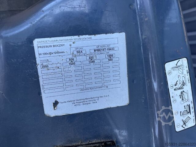 Electric 3-wheel forklift Toyota 8FBE15T