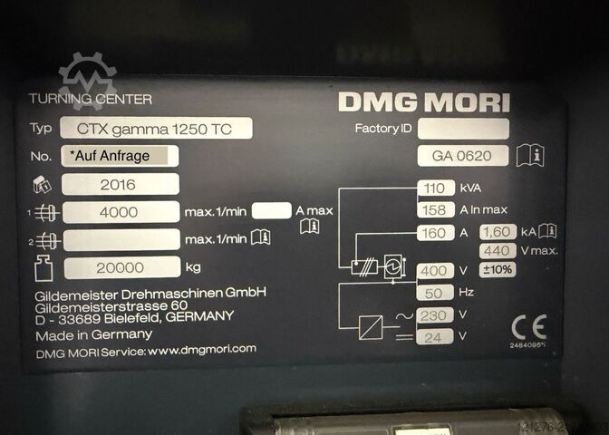 2.) Centro di tornitura-fresatura CNC Gildemeister CTX gamma 1250 CT