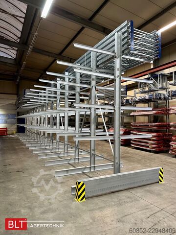 Cantilever rack ca. 18,45 lfm Kragarmregal Doppelseitig H:400 cm 500 Kg/Arm