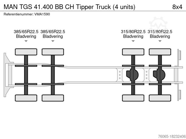 Damperli kamyon MAN TGS 41.400 BB CH Tipper Truck (4 units)