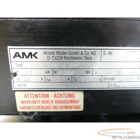 Styrenhet AMK DH13-120-4-I0F Hauptspindelmotor SN: C707AD -generalüberholt-