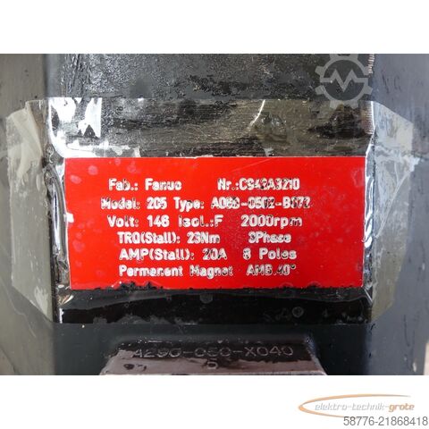 Steuerung Fanuc 20S A06B-0502-B072 AC Servo Motor SN: C942A3210