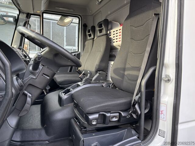 Truck with flatbed, tarpaulin cover, and tail lift Iveco EuroCargo 75-160 LBW