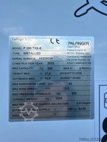 Working platform truck IVECO DAILY 35S14, HUBARBEITSBüHNE PALFINGER P200TXE