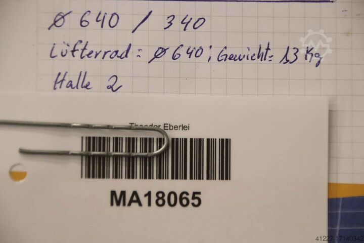 Axial Ventilator 0,60 kW 900 U/min Multifan 6E63  Lüfterrad Ø 630 mm