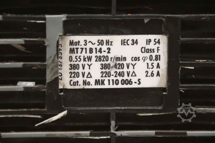 Centrifugalventilator 0,55 kW 2820 o/min Bossler Lüfterrad Ø 260 mm