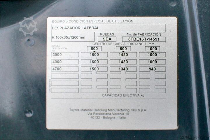 Forklift Toyota 8FBE16T
