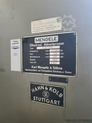 Kantbank Mengele E 40-1000