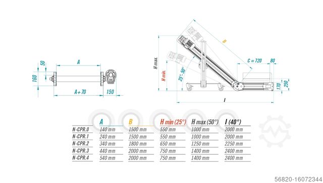 MB Conveyors N-CPR2 szállítószalag MB Conveyors N-CPR2