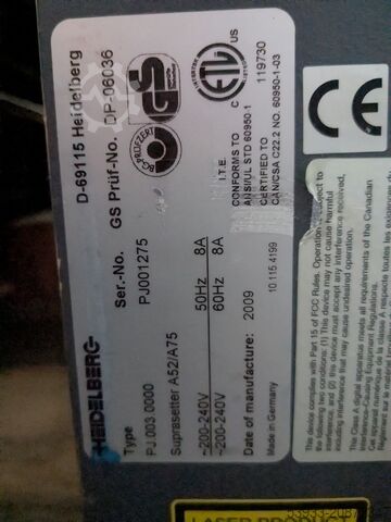 Képkészítő Heidelberg Suprasetter A52/75AL