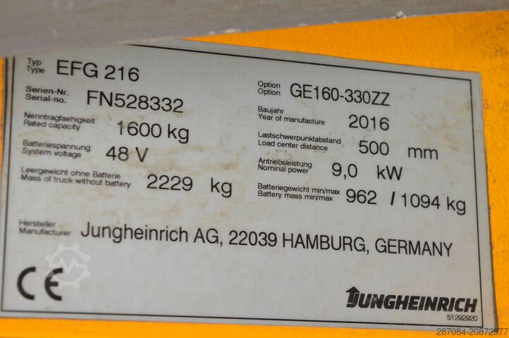 Wózek widłowy Jungheinrich EFG 216