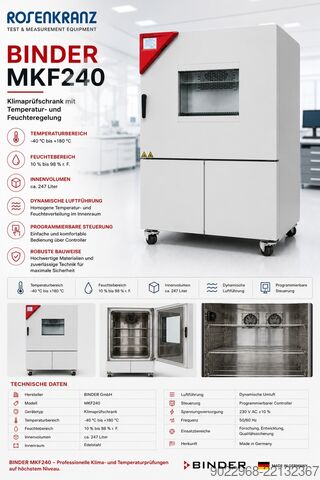 Klimatestkammer med luftfugtighed Binder MKF240