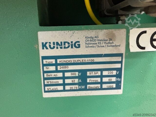 Lixadeira de cinta larga Kündig Duplex 1100