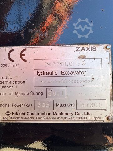 Pelle sur chenilles Hitachi ZX 670 LCH-3